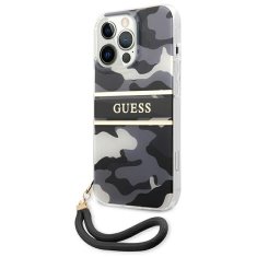 Guess GUESS GUHCP13LKCABBK IPHONE 13 PRO / 13 6,1" ČERNO/ČERNÉ PEVNÉ POUZDRO CAMO STRAP COLLECTION