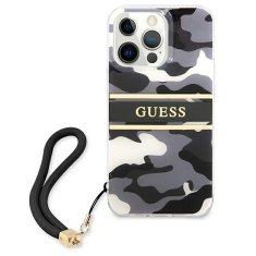 Guess GUESS GUHCP13LKCABBK IPHONE 13 PRO / 13 6,1" ČERNO/ČERNÉ PEVNÉ POUZDRO CAMO STRAP COLLECTION