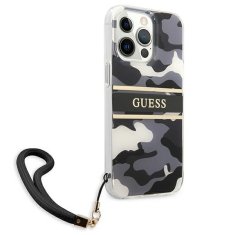 Guess GUESS GUHCP13LKCABBK IPHONE 13 PRO / 13 6,1" ČERNO/ČERNÉ PEVNÉ POUZDRO CAMO STRAP COLLECTION