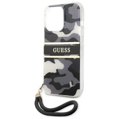 Guess GUESS GUHCP13LKCABBK IPHONE 13 PRO / 13 6,1" ČERNO/ČERNÉ PEVNÉ POUZDRO CAMO STRAP COLLECTION