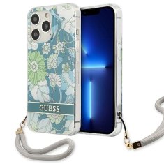 Guess GUESS GUHCP13LHFLSN IPHONE 13 PRO / 13 6,1" ZELENÉ/ZELENÉ PEVNÉ POUZDRO FLOWER STRAP