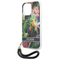 Guess GUESS GUHCP13XHFLSB IPHONE 13 PRO MAX 6,7" MODRO/MODRÉ PEVNÉ POUZDRO FLOWER STRAP