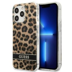 Guess GUESS GUHCP13LHSLEOW IPHONE 13 PRO / 13 6,1" HNĚDÉ/HNĚDÉ PEVNÉ POUZDRO LEOPARD