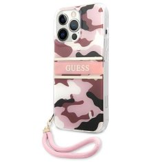 Guess GUESS GUHCP13XKCABPI IPHONE 13 PRO MAX 6,7" RŮŽOVÉ/RŮŽOVÉ PEVNÉ POUZDRO CAMO STRAP COLLECTION