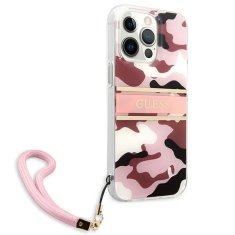 Guess GUESS GUHCP13XKCABPI IPHONE 13 PRO MAX 6,7" RŮŽOVÉ/RŮŽOVÉ PEVNÉ POUZDRO CAMO STRAP COLLECTION