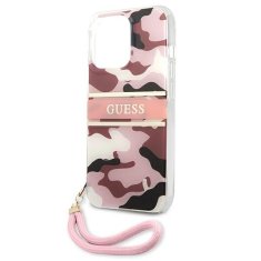 Guess GUESS GUHCP13XKCABPI IPHONE 13 PRO MAX 6,7" RŮŽOVÉ/RŮŽOVÉ PEVNÉ POUZDRO CAMO STRAP COLLECTION