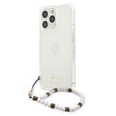 Guess GUESS GUHCP13LKPSWH IPHONE 13 PRO / 13 6,1" PRŮHLEDNÉ PEVNÉ POUZDRO WHITE PEARL