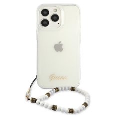 Guess GUESS GUHCP13LKPSWH IPHONE 13 PRO / 13 6,1" PRŮHLEDNÉ PEVNÉ POUZDRO WHITE PEARL