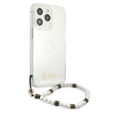 Guess GUESS GUHCP13LKPSWH IPHONE 13 PRO / 13 6,1" PRŮHLEDNÉ PEVNÉ POUZDRO WHITE PEARL