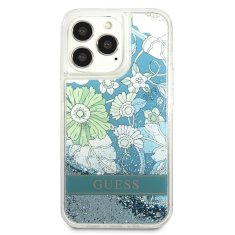 Guess GUESS GUHCP13LLFLSN IPHONE 13 PRO / 13 6,1" ZELENÝ/ZELENÝ PEVNÝ OBAL FLOWER LIQUID GLITTER