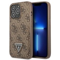 Guess GUESS GUHCP13LP4TPW IPHONE 13 PRO / 13 6,1" HNĚDÝ/HNĚDÝ PEVNÝ OBAL 4G SLOT NA KARTY S TROJÚHELNÍKEM