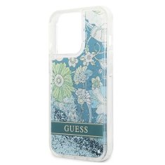 Guess GUESS GUHCP13LLFLSN IPHONE 13 PRO / 13 6,1" ZELENÝ/ZELENÝ PEVNÝ OBAL FLOWER LIQUID GLITTER