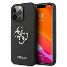 Guess GUESS GUHCP13LSA4GSBK IPHONE 13 PRO/13 6,1" ČERNÝ/ČERNÝ PEVNÝ OBAL SAFFIANO 4G METAL LOGO