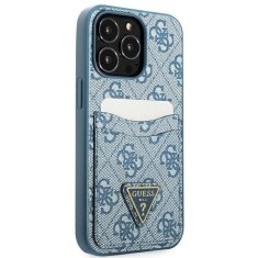 Guess GUESS GUHCP13LP4TPB IPHONE 13 PRO / 13 6,1" MODRO/MODRÉ PEVNÉ POUZDRO 4G SLOT PRO KARTY S LOGEM TROJÚHELNÍKU