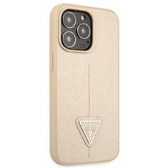 Guess GUESS GUHCP13LPSATLE IPHONE 13 PRO / 13 6,1" BÉŽOVÉ/BÉŽOVÉ PEVNÉ POUZDRO SAFFIANOTRIANGLE LOGO