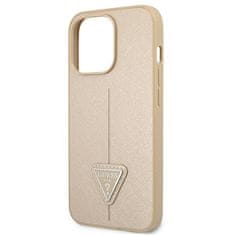 Guess GUESS GUHCP13LPSATLE IPHONE 13 PRO / 13 6,1" BÉŽOVÉ/BÉŽOVÉ PEVNÉ POUZDRO SAFFIANOTRIANGLE LOGO