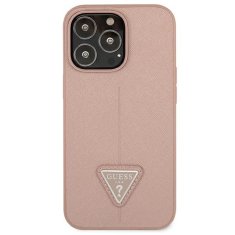 Guess GUESS GUHCP13LPSATLP IPHONE 13 PRO / 13 6,1" RŮŽOVÝ/RŮŽOVÝ PEVNÝ OBAL SAFFIANOTRIANGLE LOGO