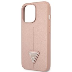 Guess GUESS GUHCP13LPSATLP IPHONE 13 PRO / 13 6,1" RŮŽOVÝ/RŮŽOVÝ PEVNÝ OBAL SAFFIANOTRIANGLE LOGO