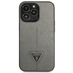 Guess GUESS GUHCP13XPSATLG IPHONE 13 PRO MAX 6,7" STŘÍBRNÝ/STŘÍBRNÝ PEVNÝ OBAL SAFFIANOTRIANGLE LOGO