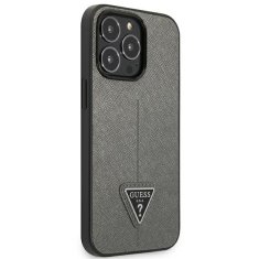 Guess GUESS GUHCP13XPSATLG IPHONE 13 PRO MAX 6,7" STŘÍBRNÝ/STŘÍBRNÝ PEVNÝ OBAL SAFFIANOTRIANGLE LOGO