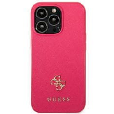 Guess GUESS GUHCP13LPS4MF IPHONE 13 PRO / 13 6,1" RŮŽOVÝ/RŮŽOVÝ PEVNÝ OBAL SAFFIANO 4G MALÉ KOVOVÉ LOGO