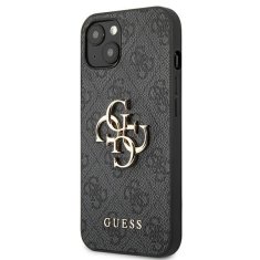 Guess GUESS GUHCP13M4GMGGR IPHONE 13 / 14 / 15 6,1" ŠEDÝ/ŠEDÝ PEVNÝ OBAL 4G VELKÉ KOVOVÉ LOGO