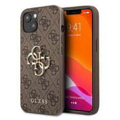 Guess GUESS GUHCP13M4GMGBR IPHONE 13 / 14 / 15 HNĚDÝ/HNĚDÝ PEVNÝ OBAL 4G BIG METAL LOGO