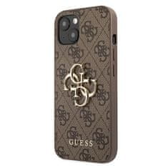 Guess GUESS GUHCP13M4GMGBR IPHONE 13 / 14 / 15 HNĚDÝ/HNĚDÝ PEVNÝ OBAL 4G BIG METAL LOGO