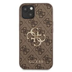 Guess GUESS GUHCP13M4GMGBR IPHONE 13 / 14 / 15 HNĚDÝ/HNĚDÝ PEVNÝ OBAL 4G BIG METAL LOGO