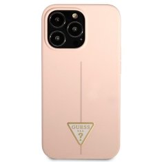 Guess GUESS GUHCP13XSLTGP IPHONE 13 PRO MAX 6,7" RŮŽOVÝ/RŮŽOVÝ PEVNÝ OBAL SILIKONOVÝ TROJÚHELNÍK