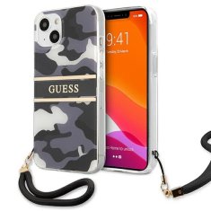 Guess GUESS GUHCP13SKCABBK IPHONE 13 MINI 5,4" ČERNO/ČERNÉ PEVNÉ POUZDRO CAMO STRAP COLLECTION