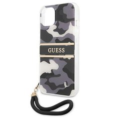 Guess GUESS GUHCP13SKCABBK IPHONE 13 MINI 5,4" ČERNO/ČERNÉ PEVNÉ POUZDRO CAMO STRAP COLLECTION