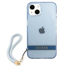 Guess GUESS GUHCP13MHTSGSB IPHONE 13 / 14 / 15 6,1" MODRO/MODRÉ PEVNÉ POUZDRO TRANSLUCENT STRAP