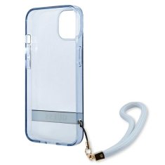 Guess GUESS GUHCP13MHTSGSB IPHONE 13 / 14 / 15 6,1" MODRO/MODRÉ PEVNÉ POUZDRO TRANSLUCENT STRAP