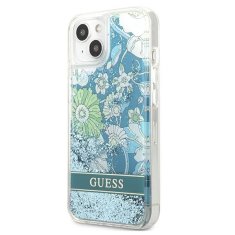 Guess GUESS GUHCP13SLFLSN IPHONE 13 MINI 5,4" ZELENÝ/ZELENÝ PEVNÝ OBAL FLOWER LIQUID GLITTER