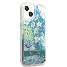 Guess GUESS GUHCP13SLFLSN IPHONE 13 MINI 5,4" ZELENÝ/ZELENÝ PEVNÝ OBAL FLOWER LIQUID GLITTER