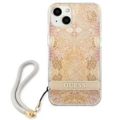 Guess GUESS GUHCP13SHFLSD IPHONE 13 MINI 5,4" ZLATÉ/ZLATÉ PEVNÉ POUZDRO FLOWER STRAP