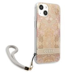 Guess GUESS GUHCP13SHFLSD IPHONE 13 MINI 5,4" ZLATÉ/ZLATÉ PEVNÉ POUZDRO FLOWER STRAP