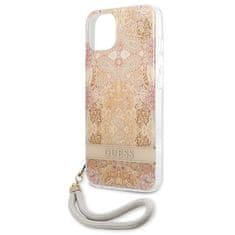 Guess GUESS GUHCP13SHFLSD IPHONE 13 MINI 5,4" ZLATÉ/ZLATÉ PEVNÉ POUZDRO FLOWER STRAP