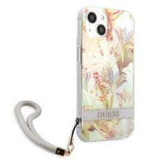 Guess GUESS GUHCP13SHFLSU IPHONE 13 MINI 5,4" FIALOVÉ/FIALOVÉ PEVNÉ POUZDRO FLOWER STRAP