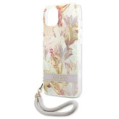 Guess GUESS GUHCP13SHFLSU IPHONE 13 MINI 5,4" FIALOVÉ/FIALOVÉ PEVNÉ POUZDRO FLOWER STRAP