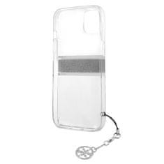 Guess GUESS GUHCP13SKB4GGR IPHONE 13 MINI 5,4" PRŮHLEDNÉ PEVNÉ POUZDRO 4G GRAY STRAP CHARM