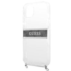 Guess GUESS GUHCP13SKC4GBSI IPHONE 13 MINI 5,4" PRŮHLEDNÝ PEVNÝ OBAL 4G ŠEDÝ ŘEMÍNEK STŘÍBRNÝ ŘETÍZEK