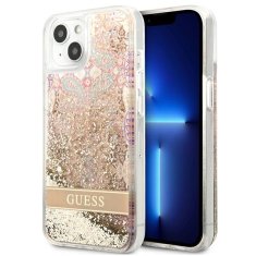 Guess GUESS GUHCP13SLFLSD IPHONE 13 MINI 5,4" ZLATÝ/ZLATÝ PEVNÝ OBAL PAISLEY LIQUID GLITTER