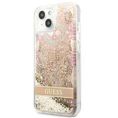 Guess GUESS GUHCP13SLFLSD IPHONE 13 MINI 5,4" ZLATÝ/ZLATÝ PEVNÝ OBAL PAISLEY LIQUID GLITTER