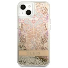 Guess GUESS GUHCP13SLFLSD IPHONE 13 MINI 5,4" ZLATÝ/ZLATÝ PEVNÝ OBAL PAISLEY LIQUID GLITTER