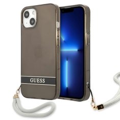 Guess GUESS GUHCP13SHTSGSK IPHONE 13 MINI 5,4" ČERNO/ČERNÉ PEVNÉ POUZDRO TRANSLUCENT STRAP