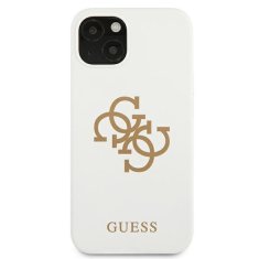 Guess GUESS GUHCP13SLS4GGWH IPHONE 13 MINI 5,4" BÍLÝ/BÍLÝ PEVNÝ OBAL SILIKONOVÉ 4G LOGO