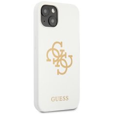 Guess GUESS GUHCP13SLS4GGWH IPHONE 13 MINI 5,4" BÍLÝ/BÍLÝ PEVNÝ OBAL SILIKONOVÉ 4G LOGO