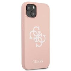 Guess GUESS GUHCP13SLS4GWPI IPHONE 13 MINI 5,4" RŮŽOVÉ/RŮŽOVÉ PEVNÉ POUZDRO SILIKONOVÉ 4G LOGO